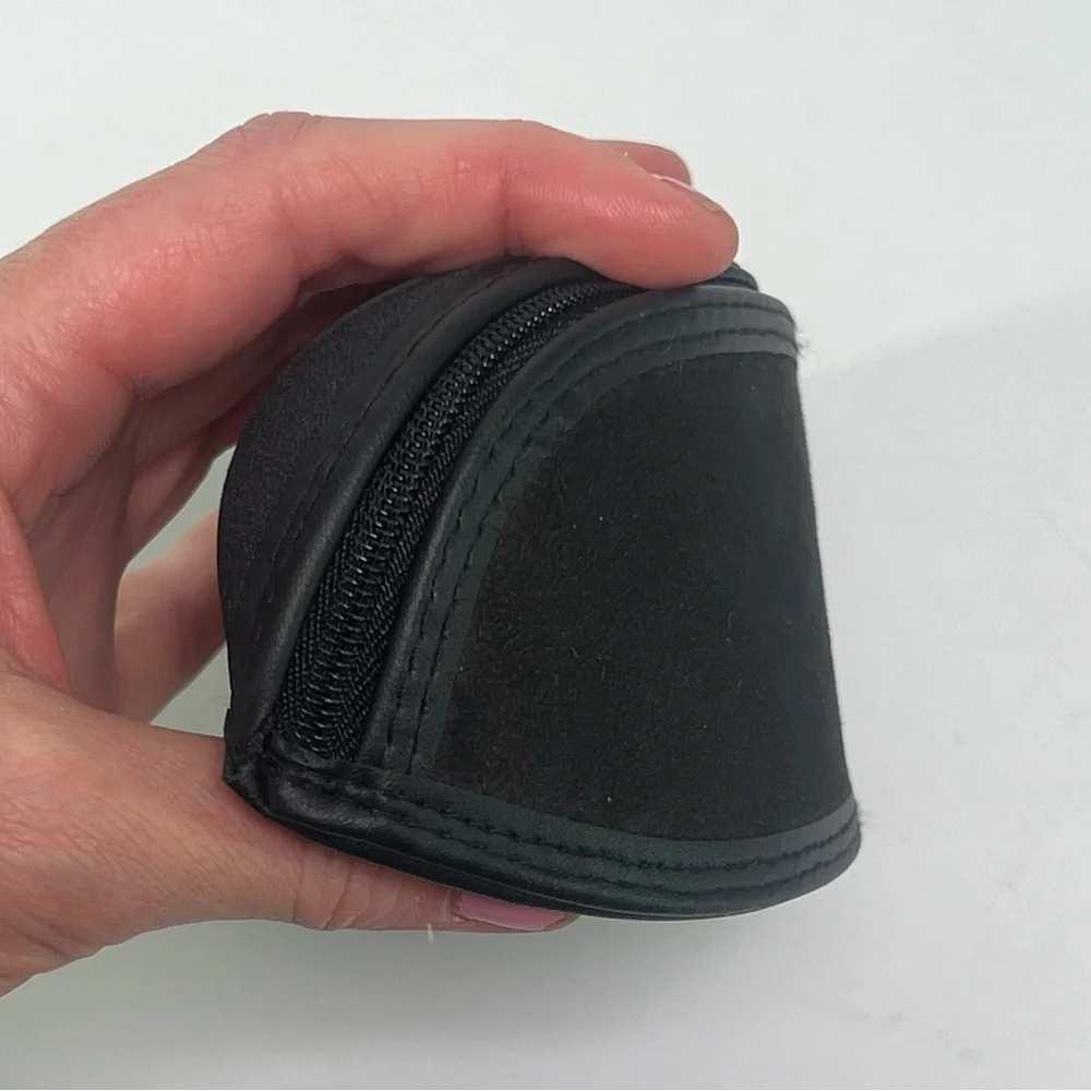 NEW Unused Emporio Armani Black Soft Side Zipped Eyewear Case w Cleaning Cloth